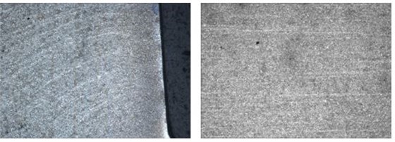 圖14-19 裂紋螺栓頭部組織 100&times;圖14-20 裂紋螺栓桿部組織 100&times;