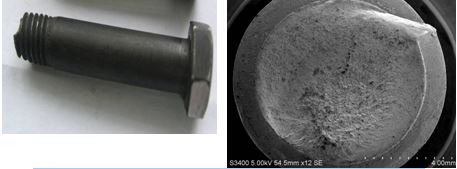 螺栓斷裂位置，螺栓扭斷斷口