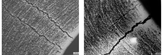 圖14-25 M36裂紋外側(cè)金相 圖14-26 M42裂紋外側(cè)金相 圖14-25 M36裂紋外側(cè)金相 圖14-26 M42裂紋外側(cè)金相